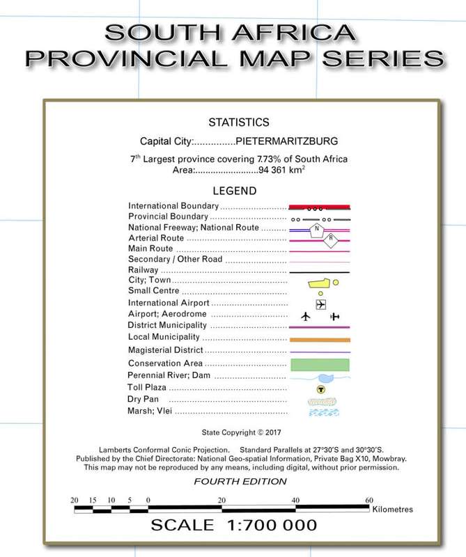 Kwa-Zulu Natal Provincial Map - Printed Map