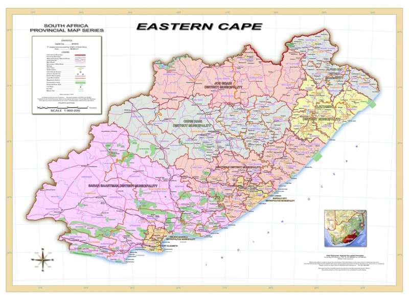 Eastern Cape Provincial Map - Printed Map