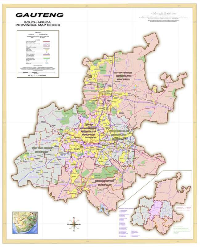 Gauteng Provincial Map - Digital Download