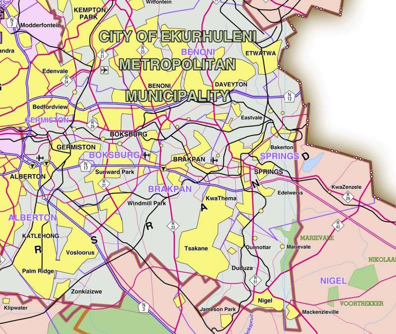 Gauteng Provincial Map - Digital Download