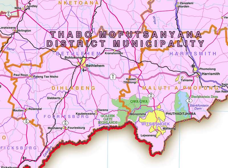 Free State Provincial Map - Digital Download