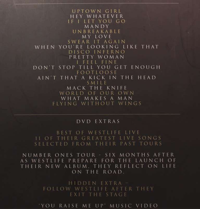Westlife The Number Ones Tour DVD