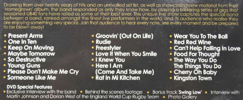 UB40 Homegrown In Holland DVD