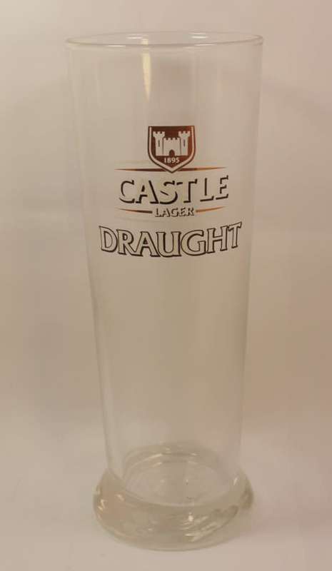 Six Castle Lager Draught 500ml Beer Glasses In Original Box