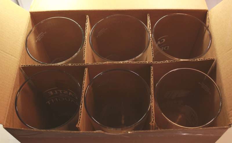 Six Castle Lager Draught 500ml Beer Glasses In Original Box