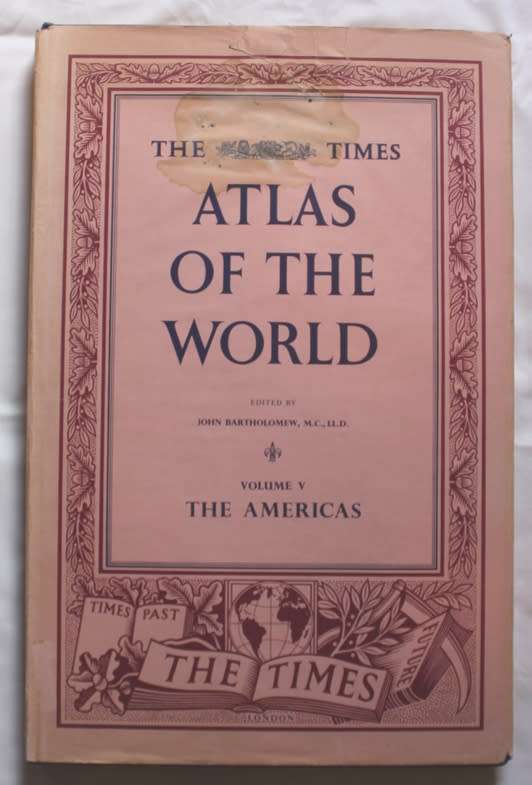 The Times Atlas of The World 1958 Mid-Century Edition, 5 Volumes Large Format Hardcover Atlases