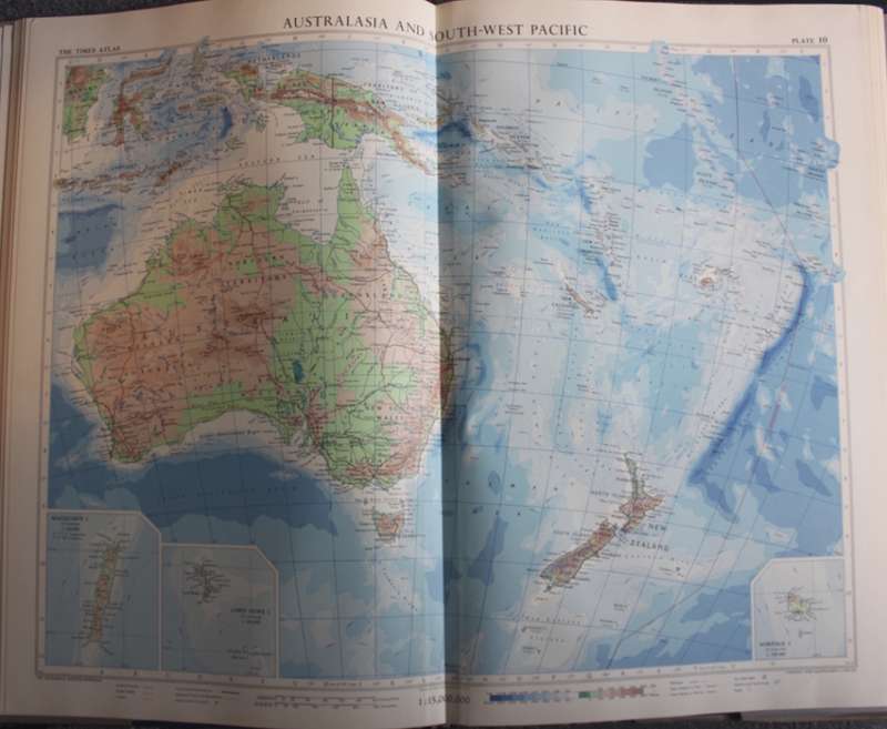 The Times Atlas of The World 1958 Mid-Century Edition, 5 Volumes Large Format Hardcover Atlases