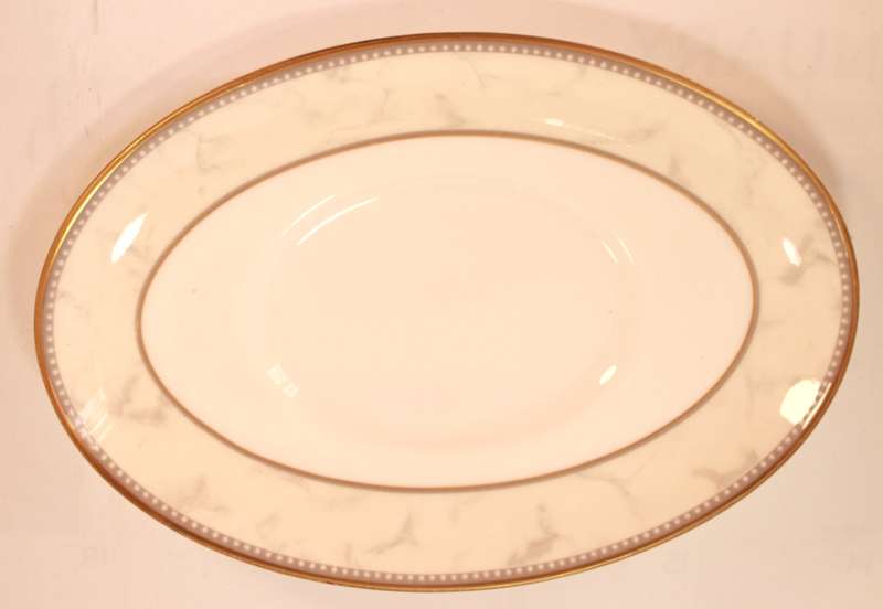 Royal Doulton Naples Gold Trim Pattern Bone China Gravy Boat and Underplate