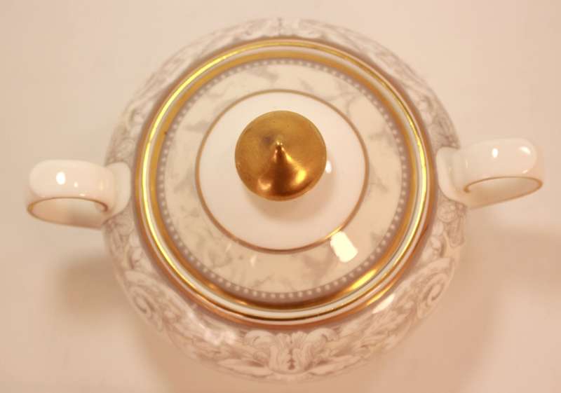 Royal Doulton Naples Gold Trim Pattern Bone China Sugar Bowl with Lid