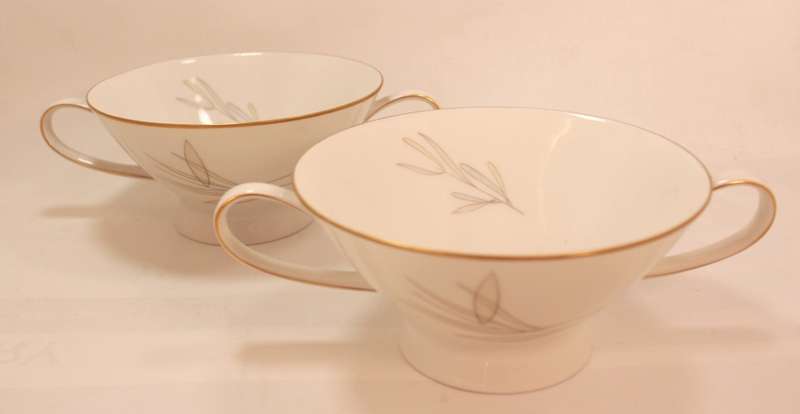 Pair of Rosenthal Double Handled Soup Bowls Lavender Pattern