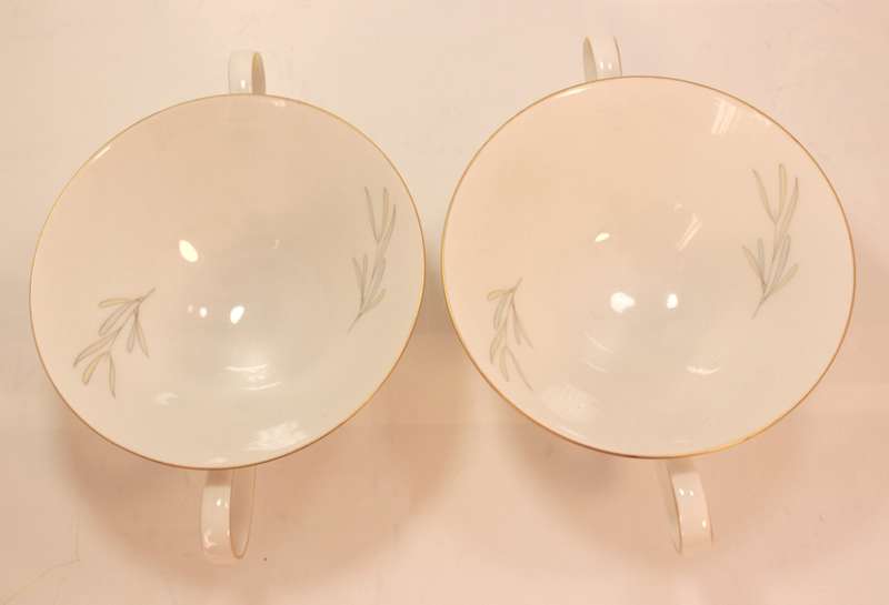 Pair of Rosenthal Double Handled Soup Bowls Lavender Pattern