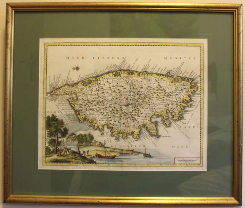 Antique Carta Geografica Del Regno Di Corsica Framed Map (Plate) Published by Giambattista Abrizzi