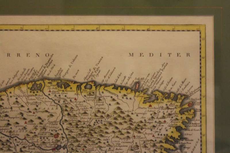 Antique Carta Geografica Del Regno Di Corsica Framed Map (Plate) Published by Giambattista Abrizzi