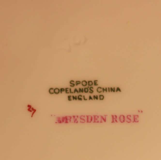 Spode Copeland`s Bone China Dresden Rose Y5741 Tea Cup, Saucer & Side Plate Trio