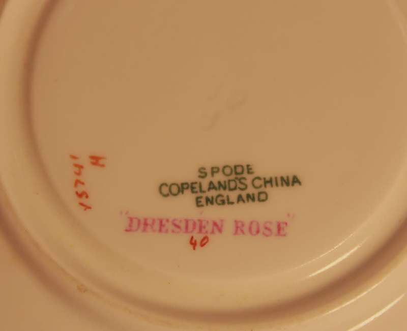Spode Copeland`s Bone China Dresden Rose Y5741 Tea Cup, Saucer & Side Plate Trio
