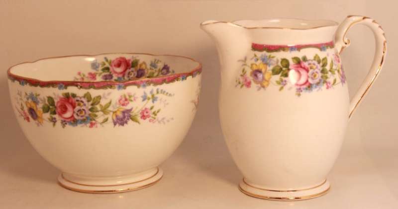 Royal Grafton Bone China Sugar Bowl and Creamer Floral Pattern 6712