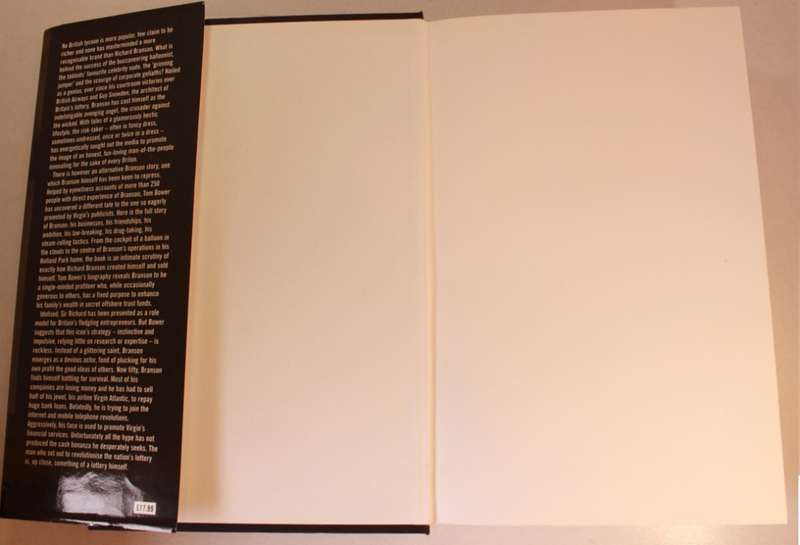 Branson by Tom Bower First Edition Hardcover Book