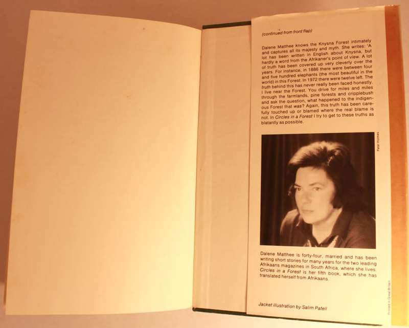 Circles In A Forest by Dalene Matthee Hardcover Book, English 1st Edition, Autographed 1986