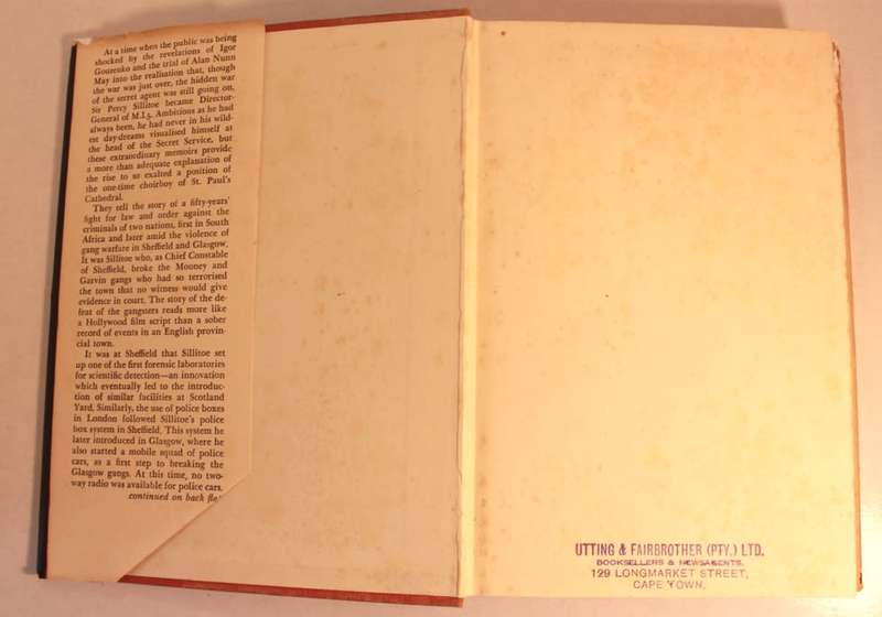 Cloak Without Dagger by Sir Percy Sillitoe KBE Dir Gen of MI5 Hardcover Book