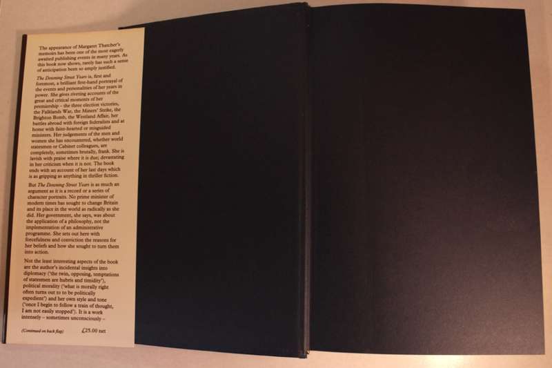 The Downing Street Years by Margaret Thatcher Hardcover Book