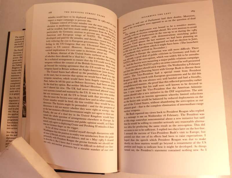 The Downing Street Years by Margaret Thatcher Hardcover Book