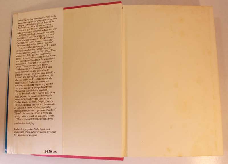 Bring On The Empty Horses by David Niven First Edition Hardcover Book