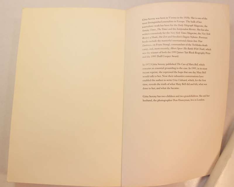 Cries Unheard The Story Of Mary Bell by Gitta Sereny Softcover Book