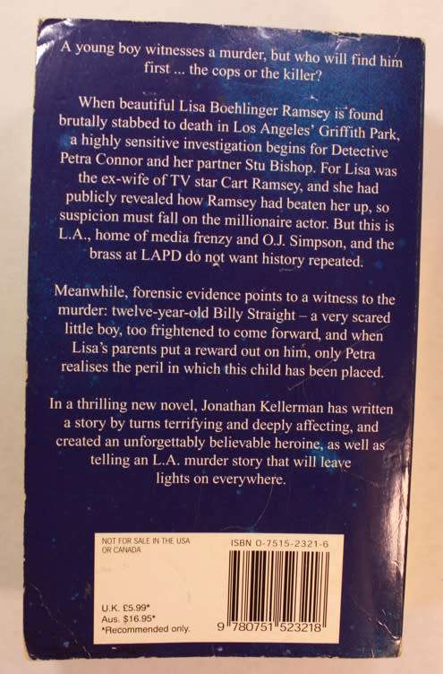 Billy Straight by Jonathan Kellerman Softcover Book