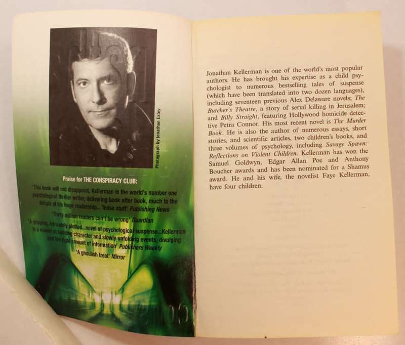The Conspiracy Club by Jonathan Kellerman Softcover Book