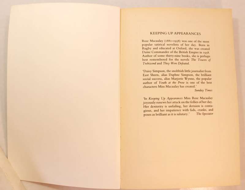 Keeping Up Appearances by Rose Macaulay Softcover Book