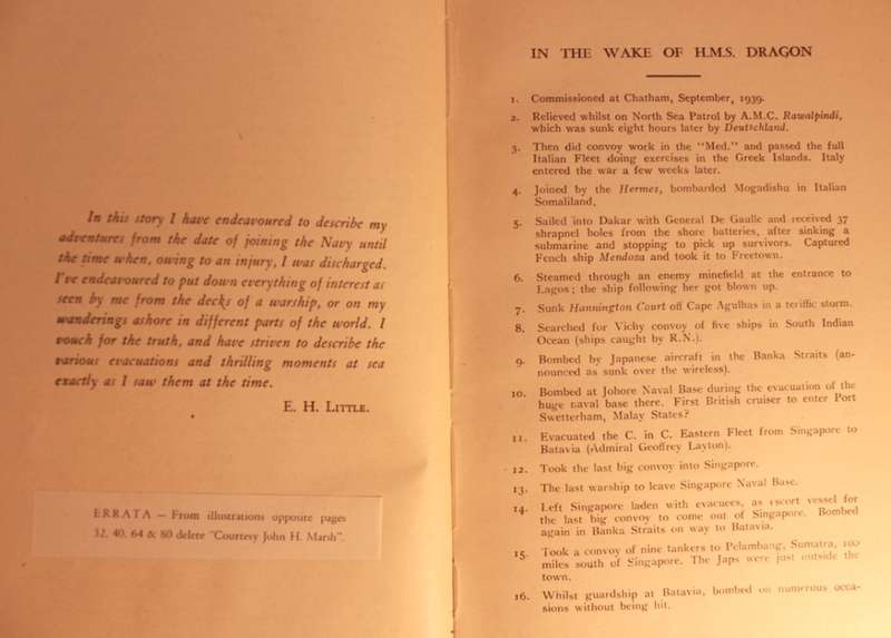The Luck of H.M.S. Dragon by Able Seaman E.H. Little HardSoftcover Book