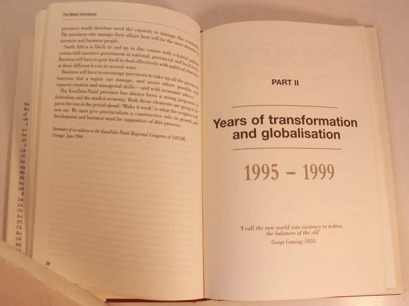 The Mbeki Inheritance SA Economy 1990-2004 by Raymond Parsons Hardcover Book