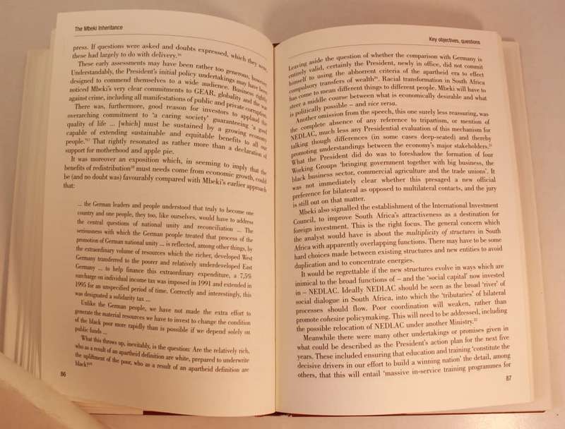 The Mbeki Inheritance SA Economy 1990-2004 by Raymond Parsons Hardcover Book