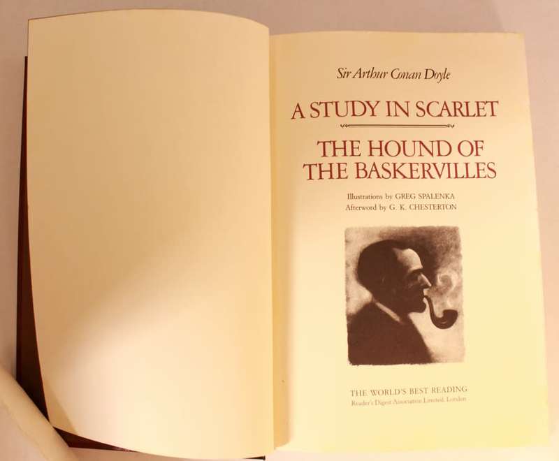 A Study In Scarlet & The Hound Of The Baskervilles by Sir Arthur Conan Doyle Hardcover Book