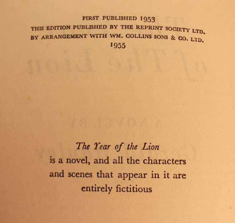 The Year Of The Lion by Gerald Hanley Hardcover Book