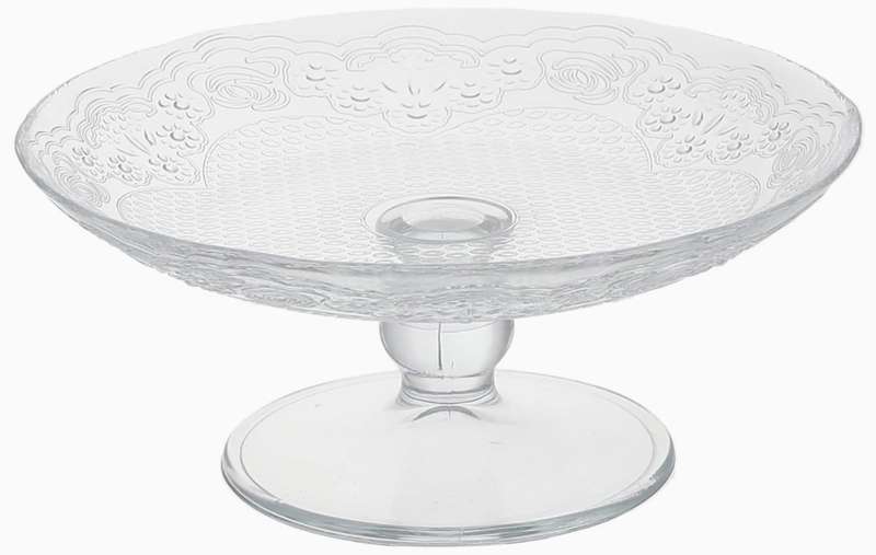 Pasabache Lacy 30cm Footed Round Glass Server