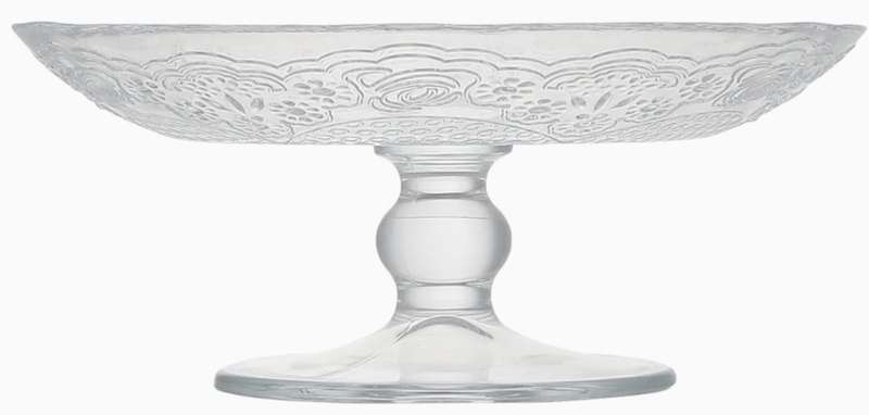 Pasabache Lacy 30cm Footed Round Glass Server