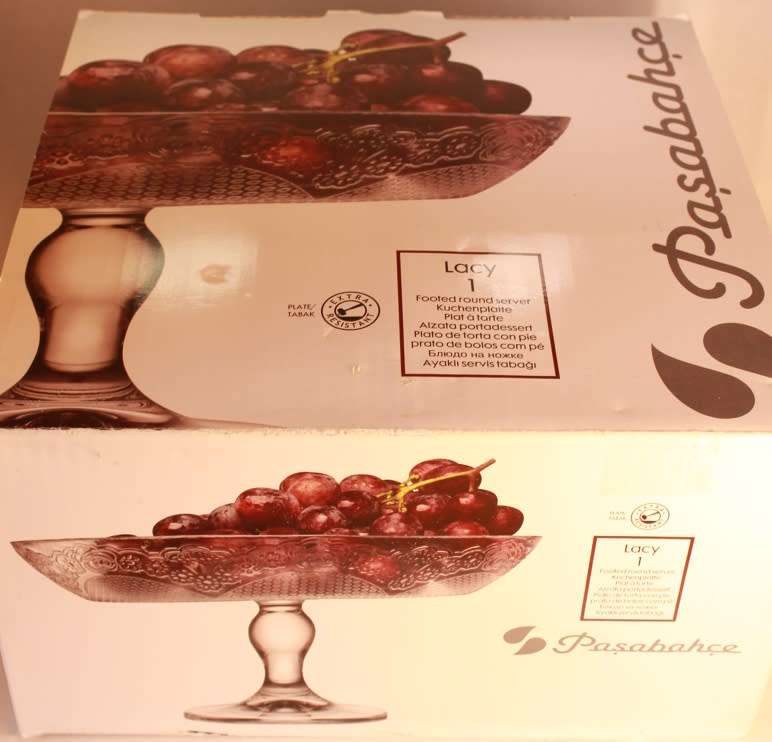 Pasabache Lacy 30cm Footed Round Glass Server