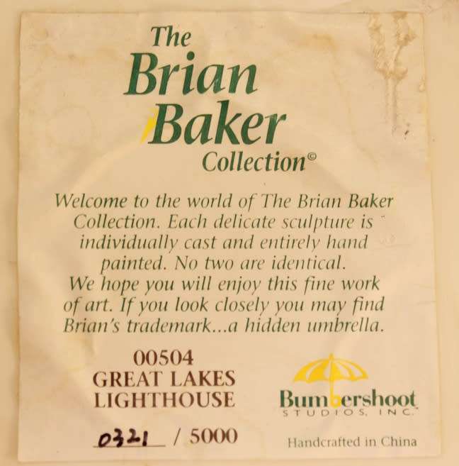 Brian Baker Collection "Great Lakes Lighthouse"(#0504) for Train Sets or Christmas Decoration Table