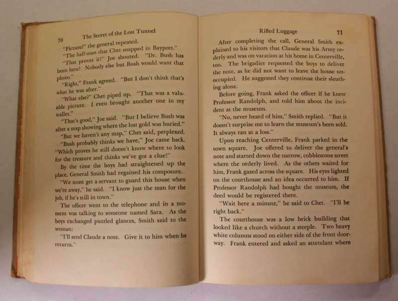The Secret Of The Lost Tunnel by Franklin W Dixon 1950 1st Edition Hardcover Book