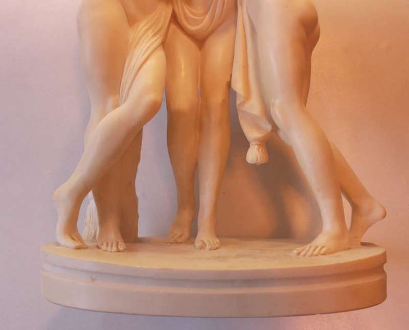 The Three Graces Sculpture (Antonia Canova) Alabaster Resin Statue by P.A.T.