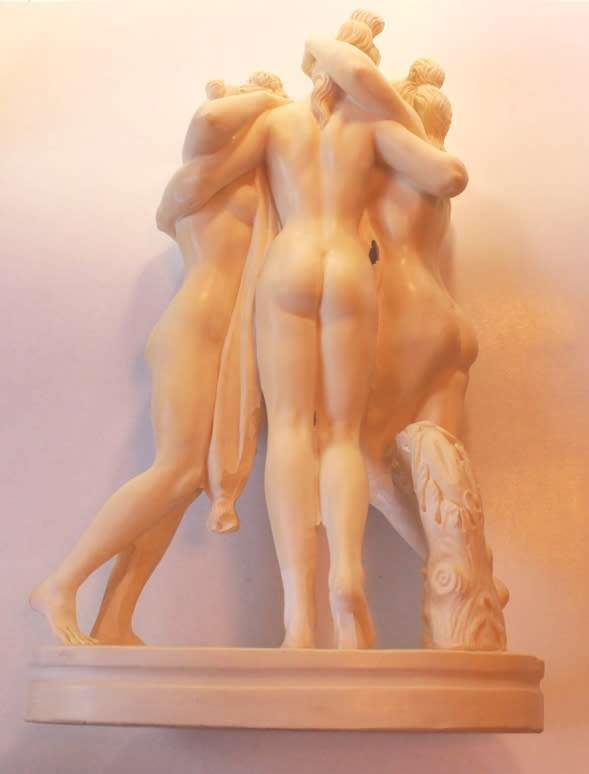 The Three Graces Sculpture (Antonia Canova) Alabaster Resin Statue by P.A.T.