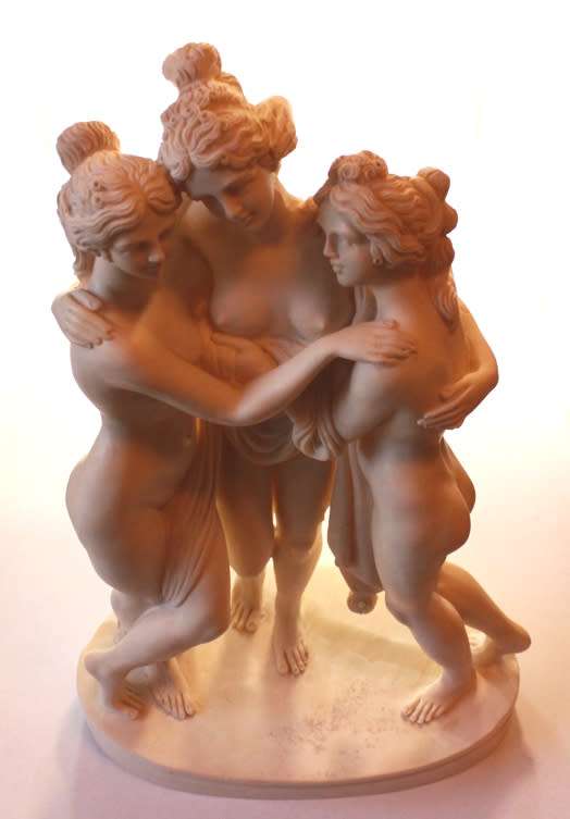 The Three Graces Sculpture (Antonia Canova) Alabaster Resin Statue by P.A.T.