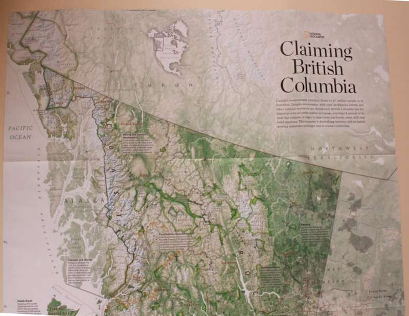 National Geographic Folded Map Claiming British Columbia June 2016