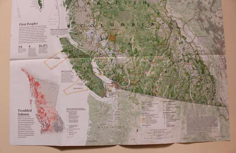 National Geographic Folded Map Claiming British Columbia June 2016