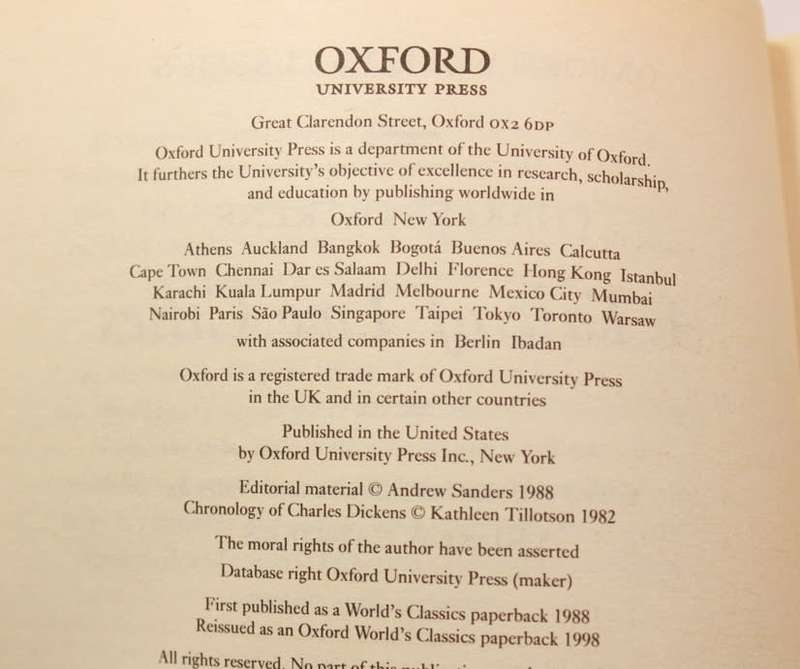 A Tale Of Two Cities by Charles Dickens Oxford World's Classics Softcover Book