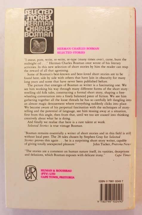 Bosman At His Best A Choice Of Stories & Sketches by Herman Charles Bosman Ed by Abrahams Hardcover