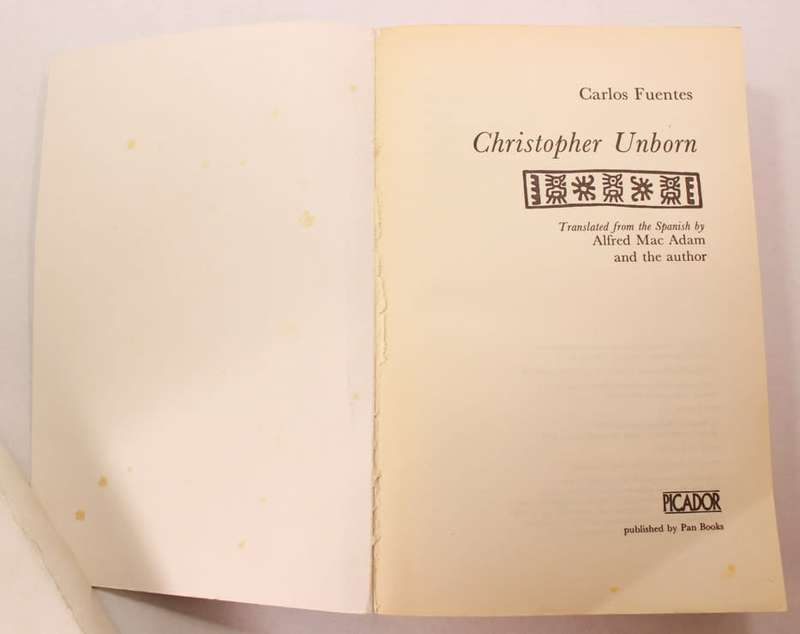 Christopher Unborn by Carlos Fuentes Softcover Book