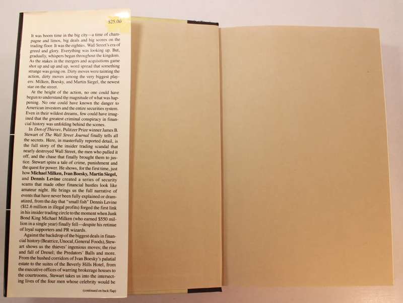 Den Of Thieves by James B Stewart Hardcover Book