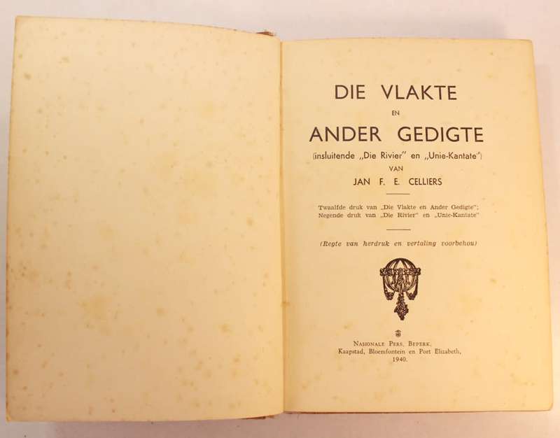 Die Vlakte en Ander Gedigte by Jan F.E Celliers Hardcover Book